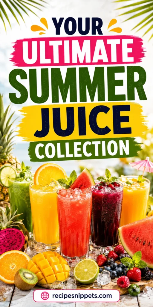 20 easy summer juices for hot days in glasses with fresh fruit